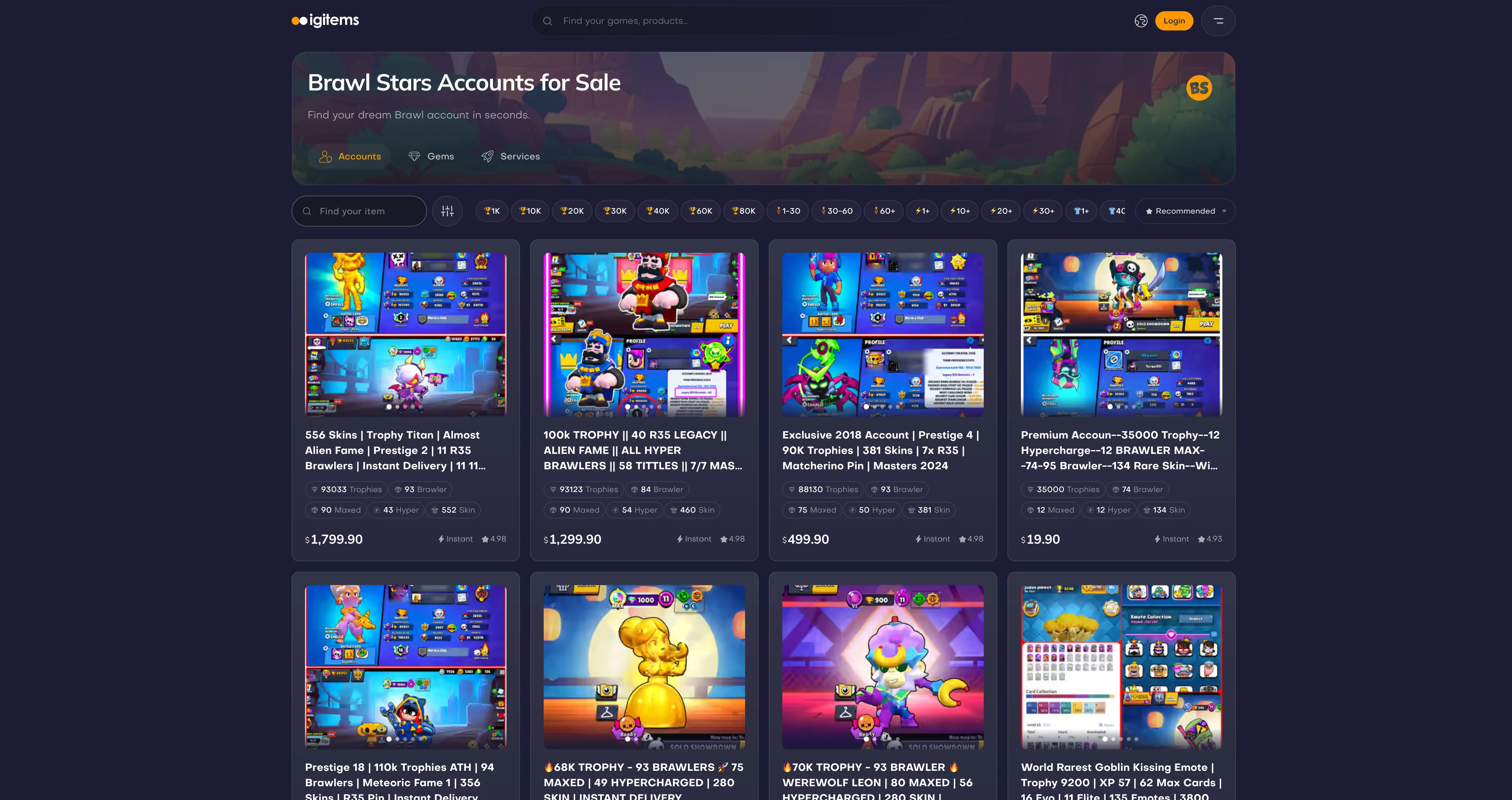 IGItems brawl stars accounts
